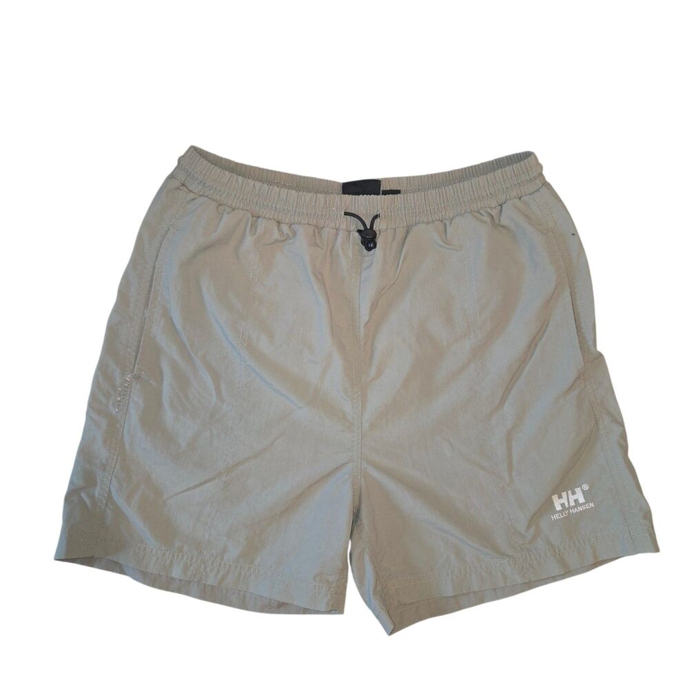Helly Hansen Men’s Nylon Mesh-Lined Board / Swim Shorts Tan Beige Small EUC